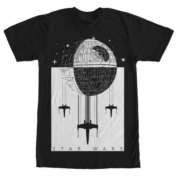Men's Star Wars Death Star Battle  Graphic Tee Black X Large
