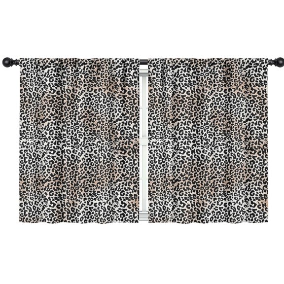 Blackout Kids Curtains,Black and Tan Leopard Print Childrens Insulated Curtains Set Of 2,Bedroom Essentials,Toddler Room Decor 42"x54"