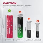 CBJJ Rechargeable 3.7V 21700 Battery 5000mAh Flat Top Rechargeable Li-ion Batteries for Flashlight