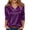 Dark Purple, variant on 2026 Women's Mock Neck Reflective Satin Blouse Lightweight Comfort 3/4 Sleeve Top for Spring Summer Red XXL