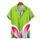 thumbnail image 3 of Camisas hawaianas divertidas de Pascua para hombres, camisas con botones y estampado de huevos de conejo, ropa informal de verano para fiestas en la playa, 3 of 5