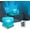 Plug-in, variant on northern lights projector,16-Color Gradient Rotating Water Lamp with Remote Control, Beach-Themed Northern Lights Projector, Plastic Base Suitable for Offices, Bedrooms (Cube, Rechargeable)