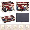 ADECORIVY Red Stripes Stars Fabric Storage Bin with Lid, Decorative ...
