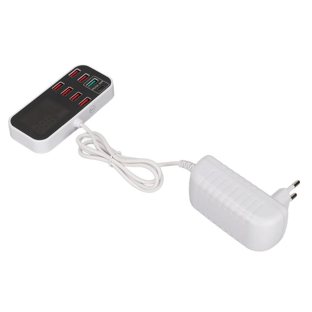 Charger USB, PWM Management Chip 100-240V 8 Puerto USB Hub Charger Retardant 40W 8A Para Tableta para El Hogar