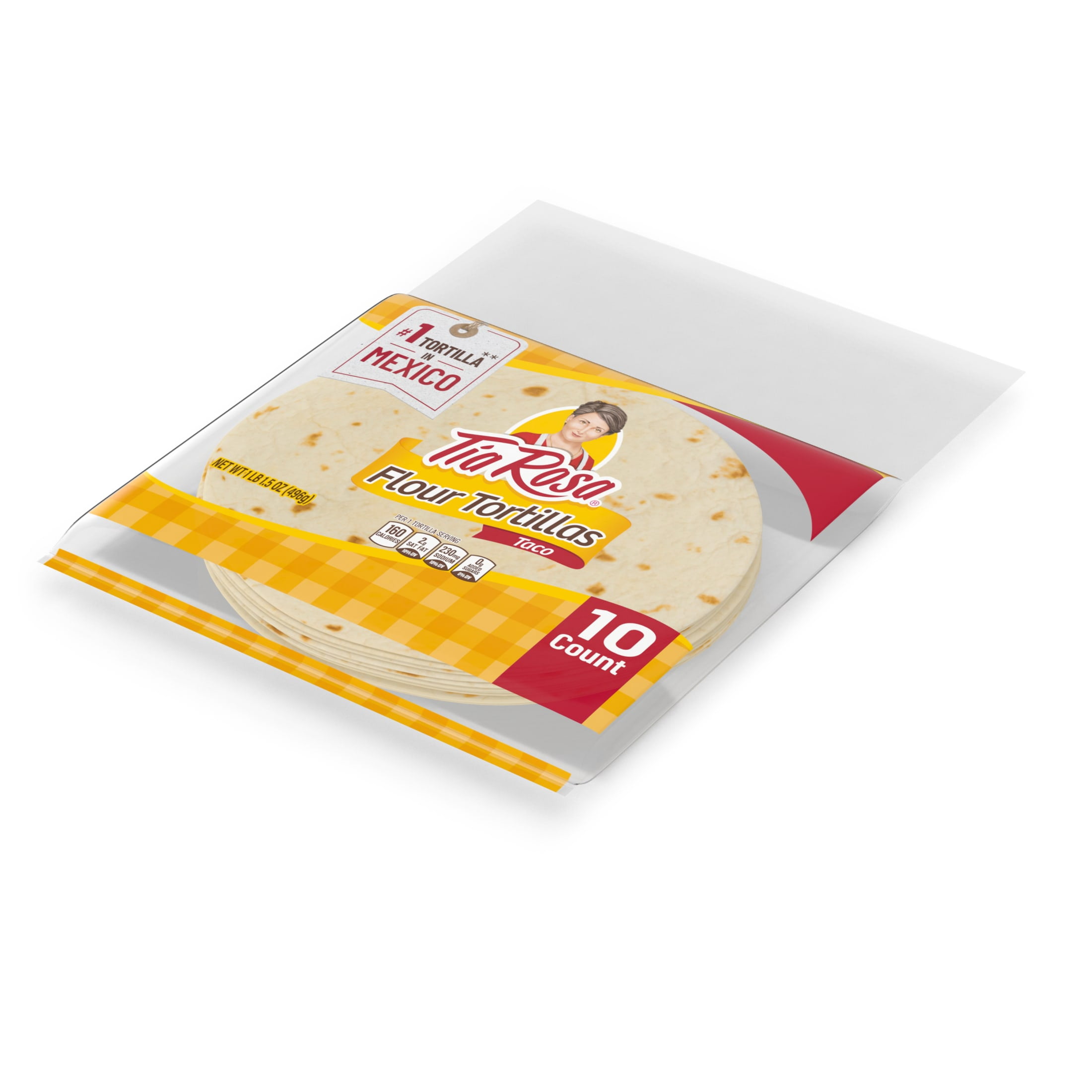 Tia Rosa Plain Flour Tortillas, 10 count, Tortillas, 17.5 oz Bag