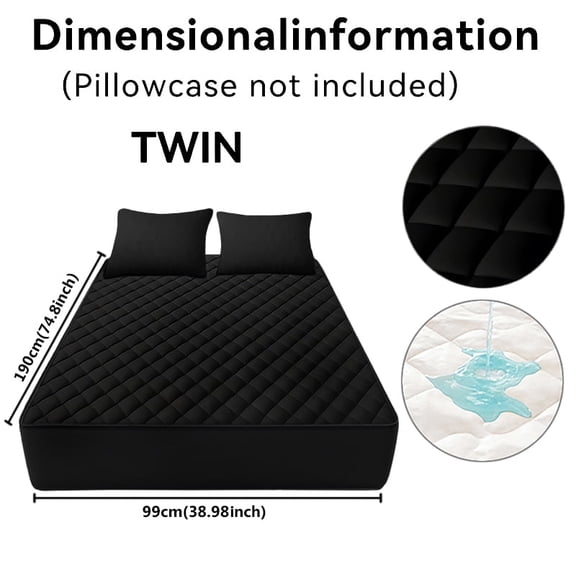 Cooling Waterproof Mattress Protector, Deep Pocket Solid Color Fitted Mattress Cover for Bedroom Hotel