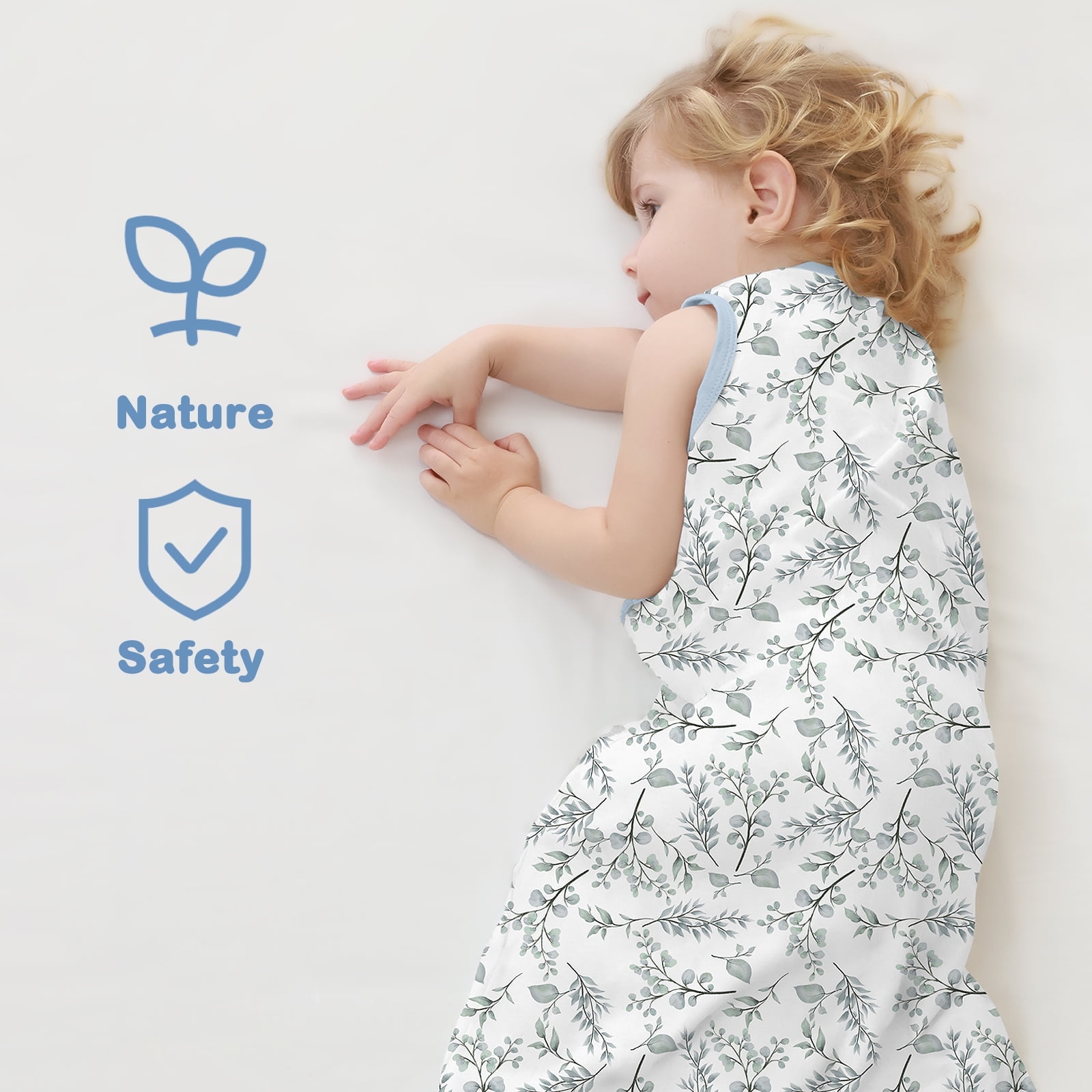 Mosebears 3Pcs 0.5 Tog Baby Sleep Sack 0-6 Months 100% Cotton Unisex Baby Wearable Blanket With 2-way Zipper