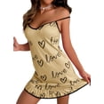 thumbnail image 3 of QAFOPEH Women Valentine's Spaghetti Strap Nightdress Open Back Ruffled Lingerie, 3 of 7