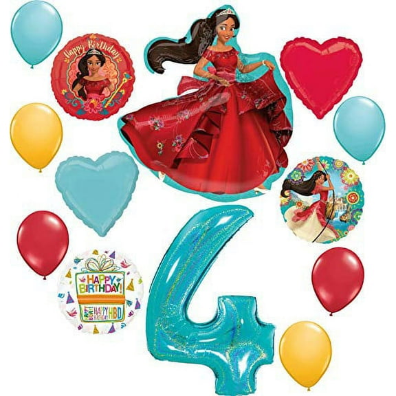 Elena of Avalor Party Supplies 4th Birthday Balloon Bouquet Decorations