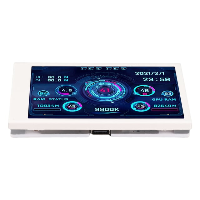 3.5 Inch I P S USB Mini Screen, AIDA64 PC CPU RAM HDD Data Monitor Computer Temperature Display, Full View Display Small Screen for AIDA64 PC CPU RAM Hard Disk Data Monitor