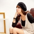 thumbnail image 3 of ruhuadgb Classic Solid Color Winter French Style Beret Artist Hat Casual Women Cap Gift, 3 of 7