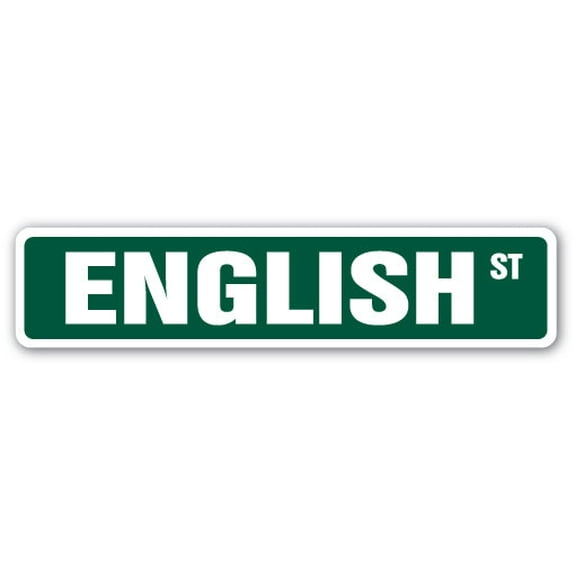ENGLISH Street Sign teacher professor college school retirement | Indoor/Outdoor |  18" Wide