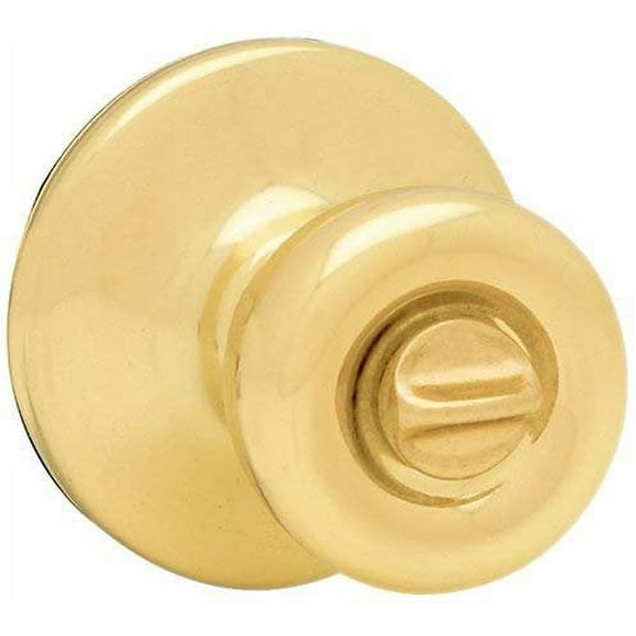 Kwikset 300T 3 CP RCL RCS BBPKG Tylo Bed/Bath Knob in Polished Brass
