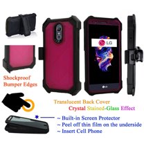for 5.3" LG K20 K20   PLUS K20 V LV5 Case Phone Case 360° Cover Screen Protector Clip Crystal Holster Kick stand Armor Grip Sides Shock Bumper Pink