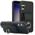 thumbnail image 5 of SaniMore for Samsung Galaxy S24 Case with Metal Rotating Ring Kickstand RFID Blocking Card Slots PU Leather Anti-scractch Wear-resitant Shockproof Wallet Cover for Samsung S24, Black, 5 of 9