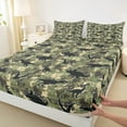 thumbnail image 2 of Manfei Dinosaur Print Sheet Set Queen, Camouflage Bed Sheets Set Queen Size, Theme Queen Sheet Sets, Super Cozy Room Decorative, 4 Pieces, 2 of 7