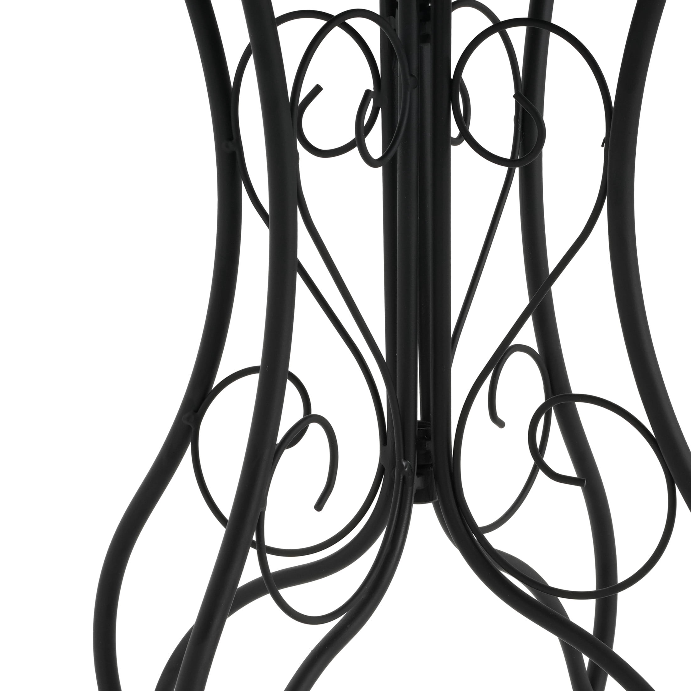 Stow Outdoor Patio Round Side Table, Ceramic Tile, Iron, Black + Colorful