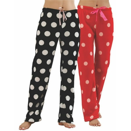 

2pk Women s Soft Plush Fleece Draw String Pajama Sleep Pants