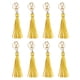 thumbnail image 1 of 8pcs Borlas de Cuero PU, 6" Borla de Llavero con Anillos para Hacer Joyería (Dorado), 1 of 6