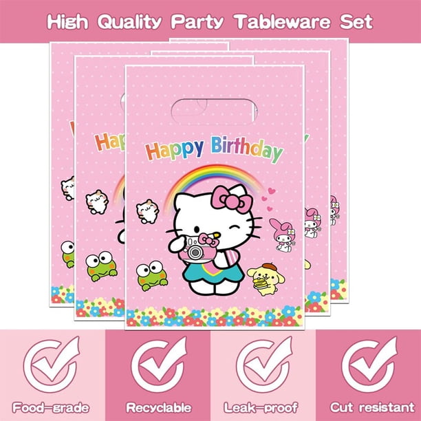 Suministros de fiesta Rosa KT Cat Hello Kitty, globos, tazas, platos, mantel, juguetes, decoraciones de cumpleaños para Baby Shower, artículos de envío gratis
