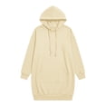 thumbnail image 6 of Oksale Sweatshirt Dresses Women with Pockets Loose Cozy Long Sleeve Mini Hoodie Dress Casual Drawstring Hooded Sweatshirts Fall Outfits Beige XL, 6 of 6