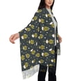 thumbnail image 5 of Cauagu Ballerina Frogs Print Women Wrap Shawl tassels Scarves Retro Scarf 77.6"X28.3", 5 of 8