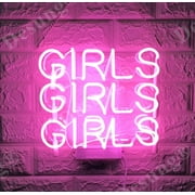 Queen Sense 14" Girls Girls Girls Neon Sign Acrylic Man Cave Handmade Neon Light 114GGGPA