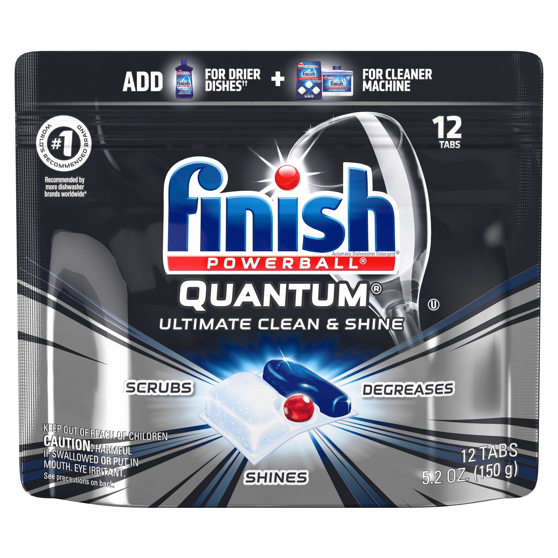 Finish Powerball Quantum 12 Tabs, Dishwasher Detergent Tablets