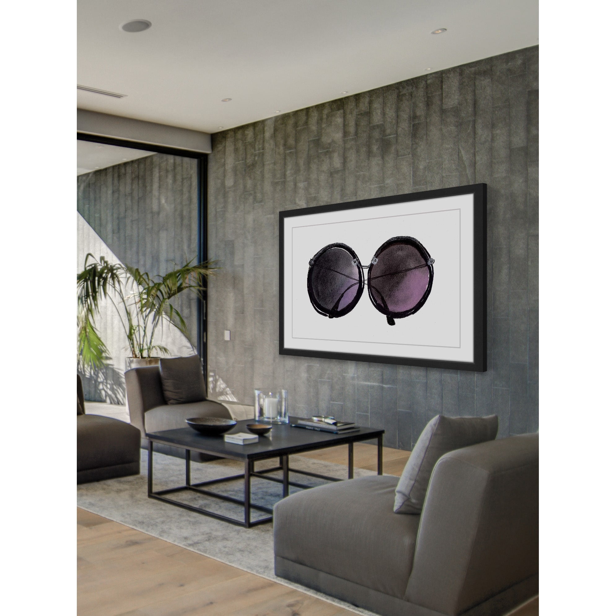 Marmont Hill "Black Sunglasses" by Christine Lindstrom Framed Painting Print