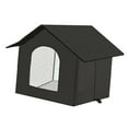thumbnail image 3 of Casa para gatos al aire libre con aislamiento, refugio para gatitos, impermeable, resistente a la intemperie, para todas las estaciones. Negro M, 3 of 8