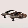 thumbnail image 4 of XYD Women Open Round Toe Flip Flops Slip on Low Kitten Heels Mules Casual Dress Summer Beach Thong Sandals Size 7 Leopard, 4 of 4