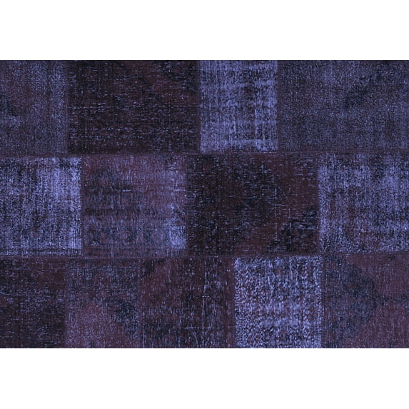 Ahgly Company Indoor Rectangle Patchwork Blue Transitional Area Rugs, 4' x 6'