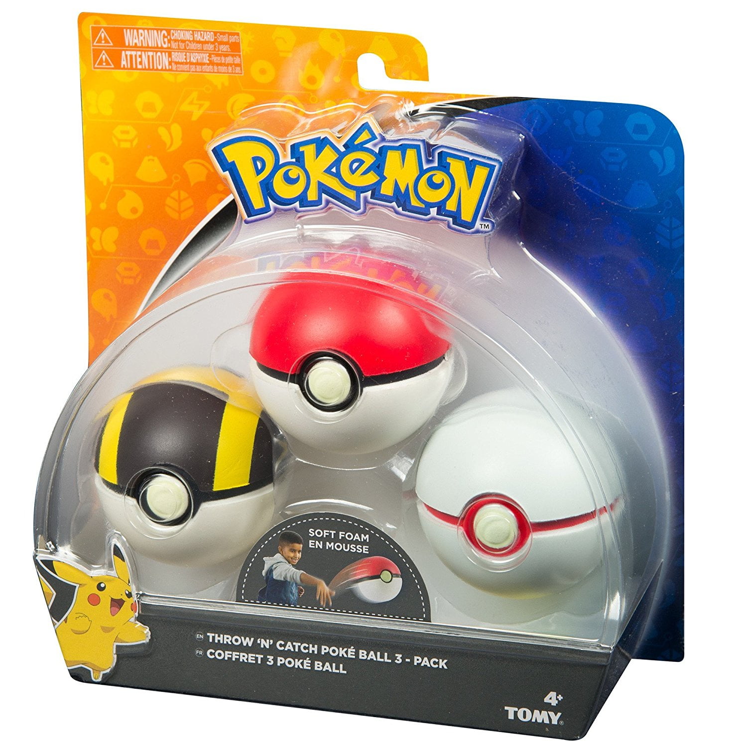 Pokemon Throw 'N' Catch Poké Ball 3 Pack - Walmart.com