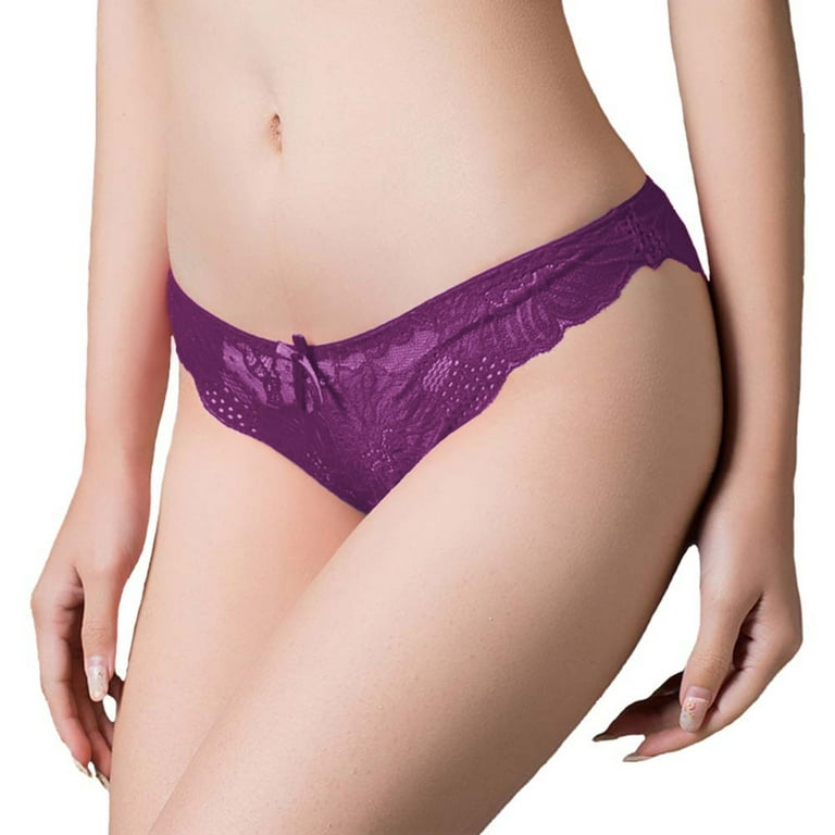 Rovga Women Panties Females Lace Panty Purple Briefs 1 Pcs