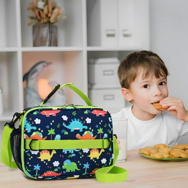 Lunch Box Kids,Kids Prints Lunch Bag,Water-Resistant Fabric Insulated Lunch  Bag for Kids,Lightweight Reusable Lunch Tote Bag for Boy/Girl,Suit for