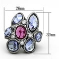 thumbnail image 2 of Ruthenium Brass Ring with AAA Grade CZ in Multi Color for Women Multi Color Stone Color Style LOA876 Size 9, 2 of 2