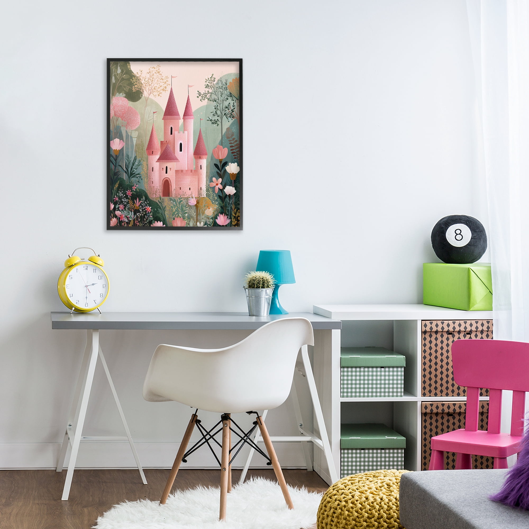 Stupell Industries Castle For A Princess Black Framed Giclee Art, design by Christine Simpson Art