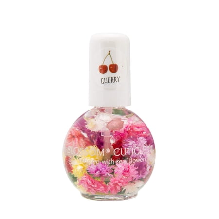 Blossom Scented Cuticle Oil (0.42 oz) infused with REAL flowers - made in USA (Cherry) Cherry