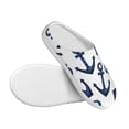 thumbnail image 3 of Xecao Navy Blue Anchors Print Cotton Slippers Fuzzy Warm Cozy Slippers Non Slip House Slippers For Indoor Outdoor Cotton Slippers House Slippers-11, 3 of 7