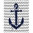 thumbnail image 5 of King Size Super Soft Flannel Blankets Bed Throw-Blankets,Nautical Blue Anchor Chevron Zig Zag Design Gray and White,Warmth Blanket for Bedroom Living Room Sofa Couch Office Home Decor,59x79in, 5 of 6