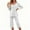 a17001_White, variant on Vetsdori Pajamas Sets for Women Home Nightwear , Loungewear Sleepwear 2 Pieces Capri and Long Sleeved Tops Womens Pajamas PJS