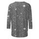 thumbnail image 4 of Tejiojio Women's Sequin Top Round Neck 3/4 Sleeves Sparkly Casual Party Blouse S-2XL, 4 of 5
