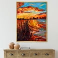 thumbnail image 2 of The Lake At Sunset Evening Glow I 30 in x 40 in Framed Painting Canvas Art Print, by Designart, 2 of 5
