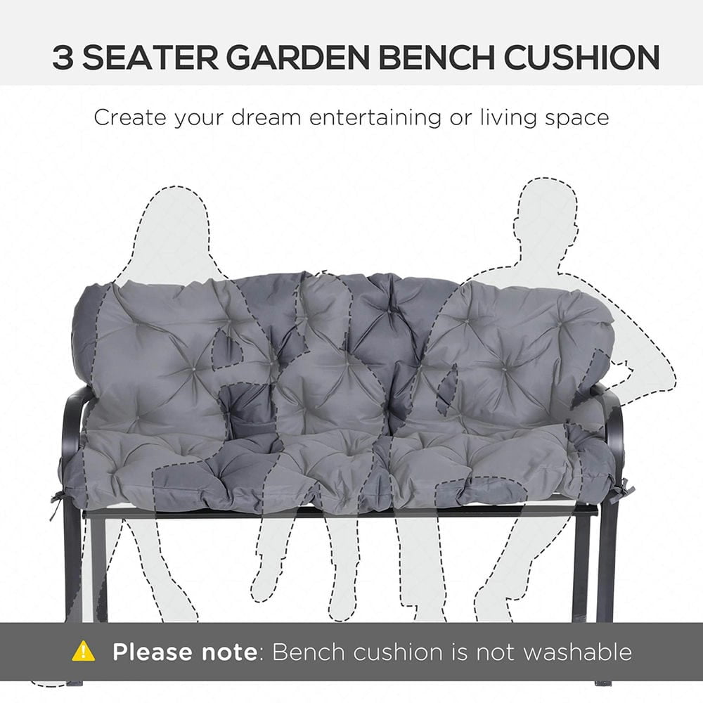 Spaco 59" x 38" Tufted Bench Cushion, Outdoor Furniture, 3-Seater Replacement for Swing Chairr, Patio Sofa/Couch, Dark Gray