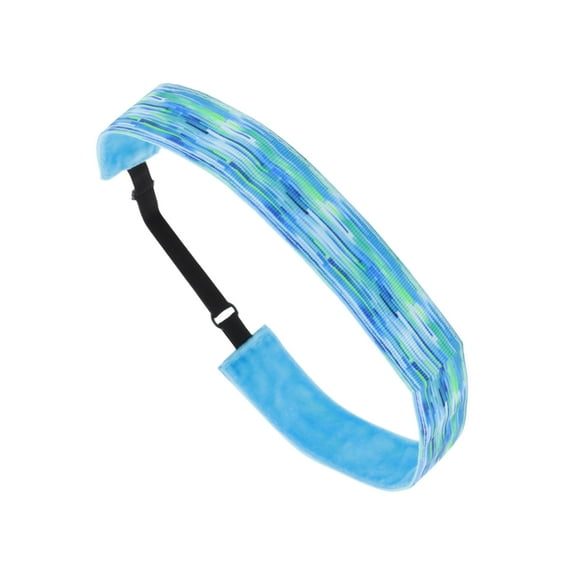 Unique Bargains 1 Pc Non Slip Headband Tie-dye Headband for Sport Blue Green