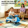 thumbnail image 4 of NovaDrive 12V Kids Ride On Electric Wiggle Car with 2-in-1 Design, Controllable LED Lights, Flashing PU Wheels, Wide Auxiliary Wheels, Triangular Stability, Bluetooth Music, Up to 5 MPH, Ages 3+, 4 of 6