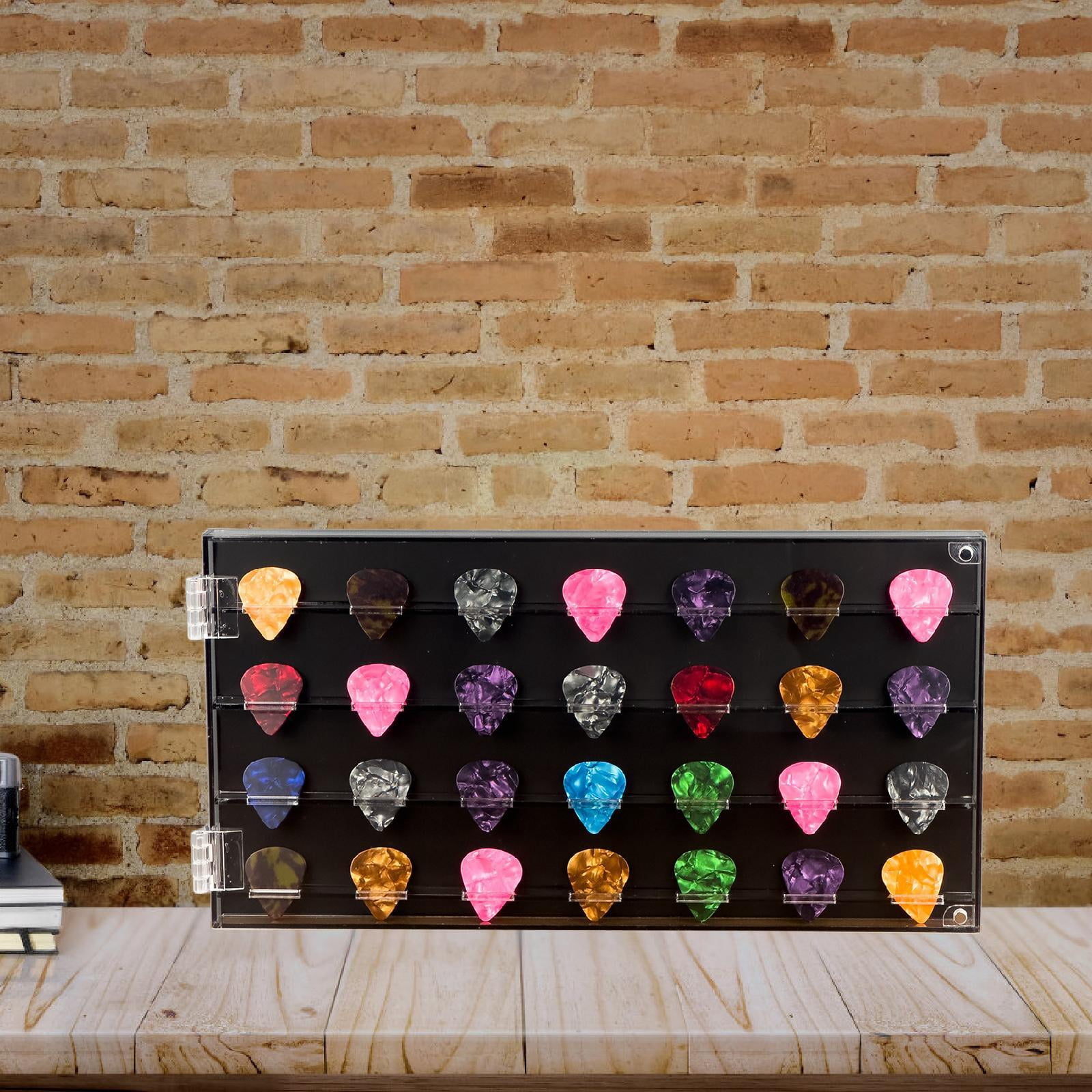 Dualoai Acrylic Display Case Plectrum Storage Box Clear Study Men Guitar Pick Holder