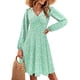 thumbnail image 2 of UVN Vestidos de Otoño para Mujer, Vestido Midi de Manga Larga con Cuello en V y Corte a, Vestido Veraniego con Estampado Floral de Playa Boho, 2 of 7