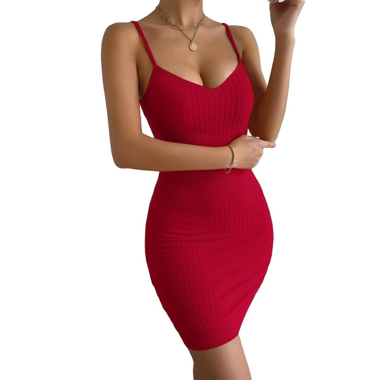 Red cami best sale sundress