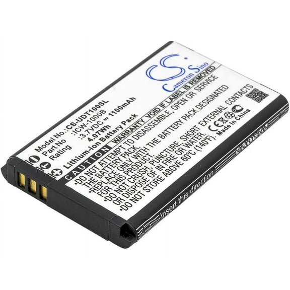 1100mAh UniData ICW-1000B Battery for WPU-7800B WPU-7800B-US WPU-7800 WPU-7700